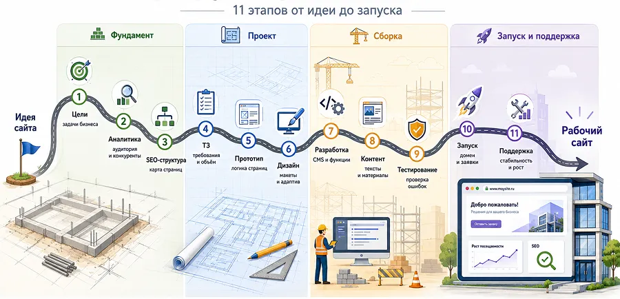 Этапы создания сайта