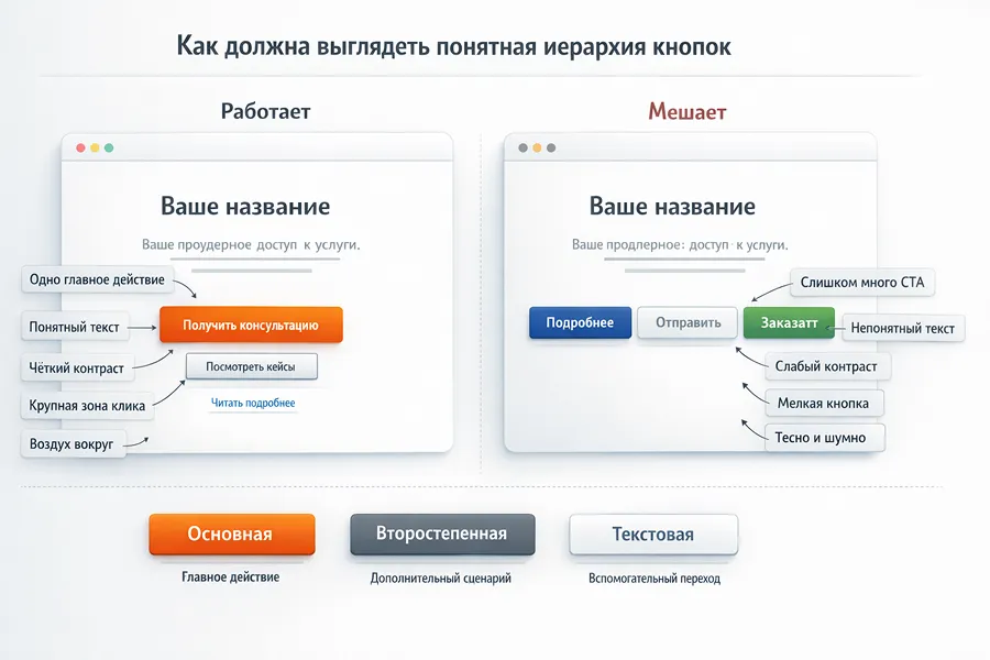 Дизайн кнопок на сайте