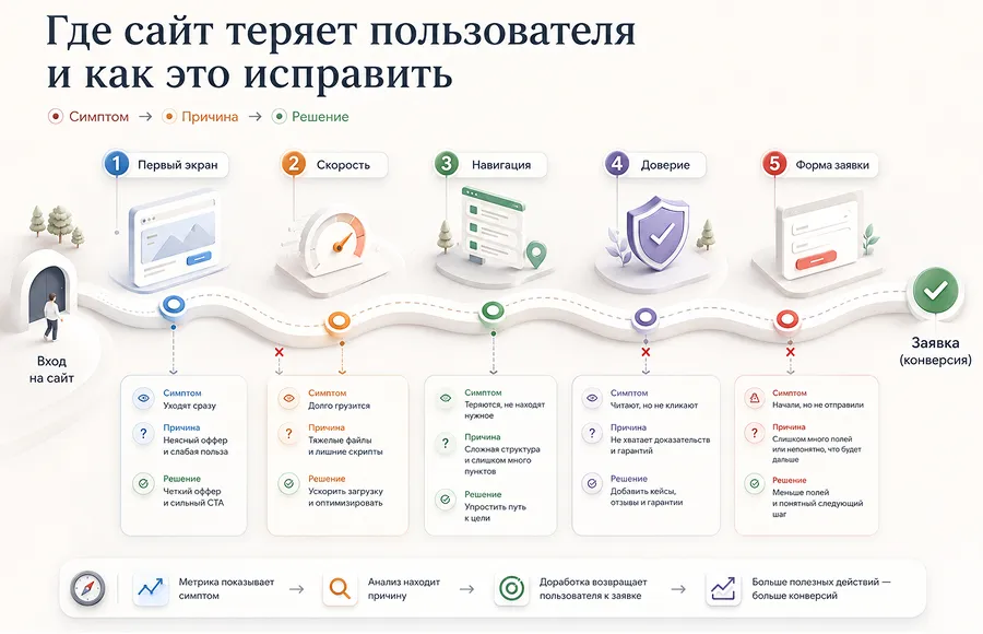 Где сайт теряет пользователя и как это исправить