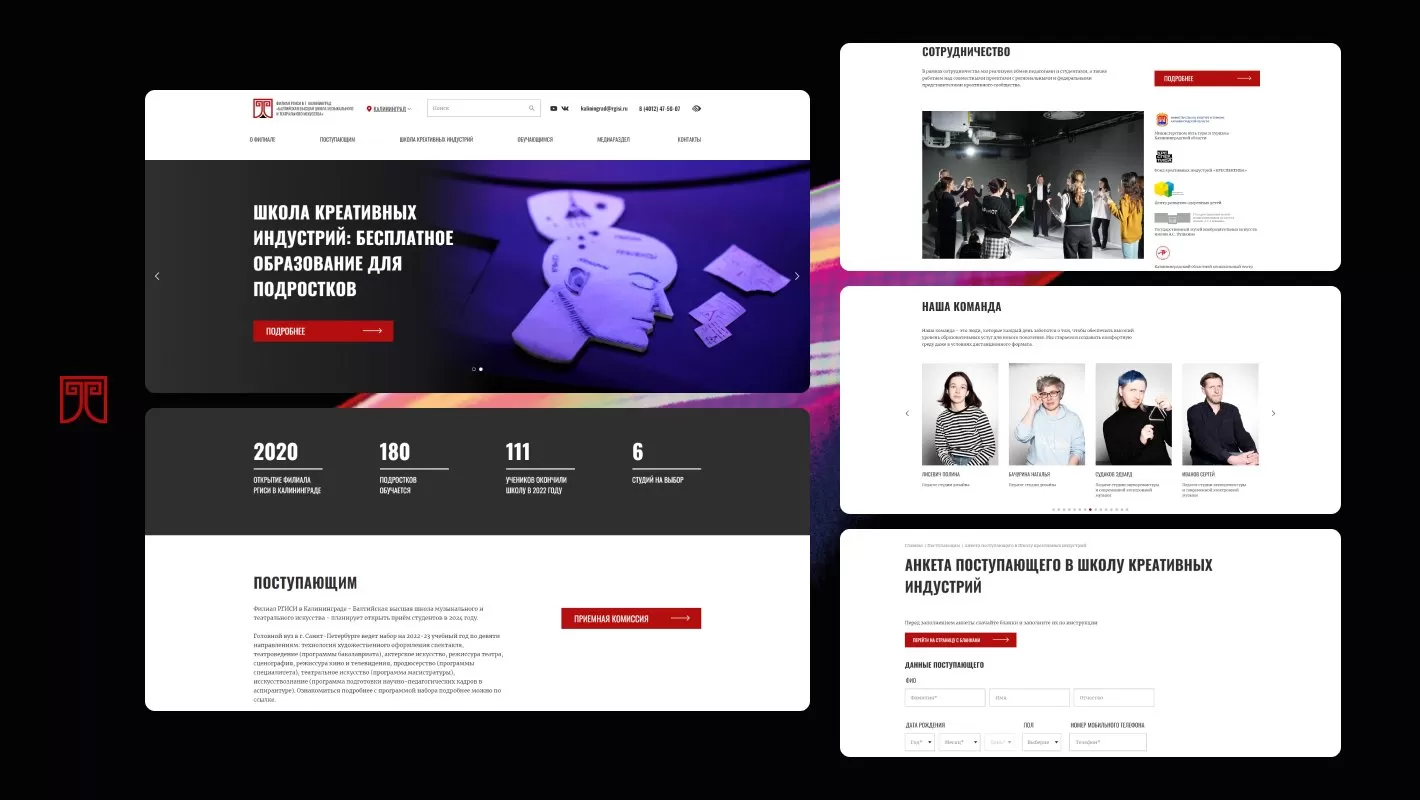 Разработка сайтов филиалов института