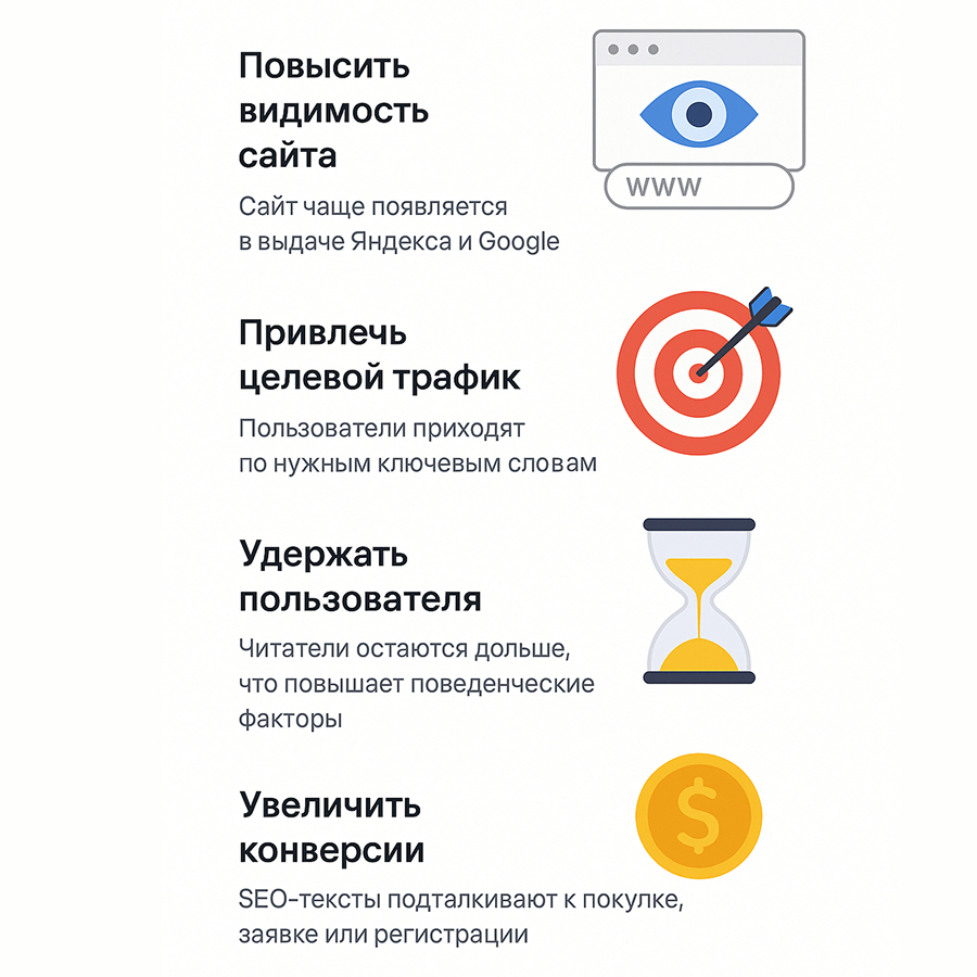 Какие задачи решает SEO-текст?