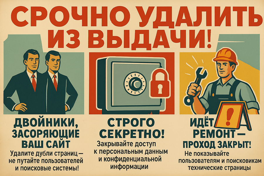 Какие страницы точно стоит удалять из поиска?