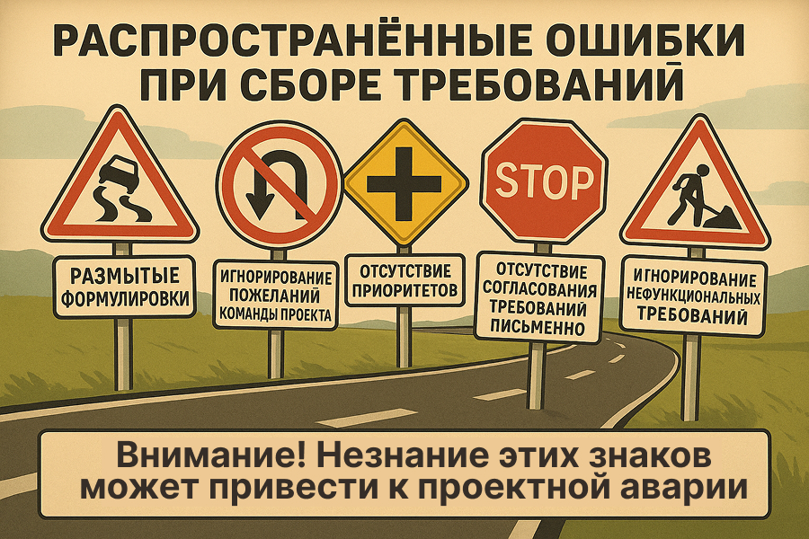 Распространённые ошибки при сборе требований